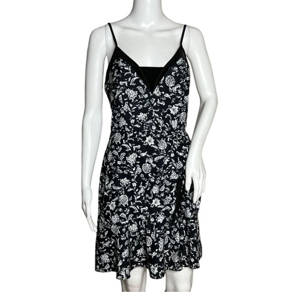 Adelyn Rae Dress Womens Small Black White Floral Mesh Dark‎ Floral Whimsygoth